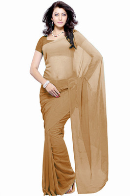 Khushali Self Design Fashion Georgette Saree(Beige)