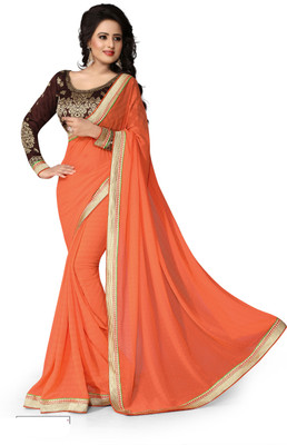 

Indianbeauty Solid Bollywood Georgette Saree(Orange)