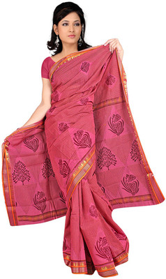 

Desi Butik Embroidered Fashion Chanderi Saree(Pink)