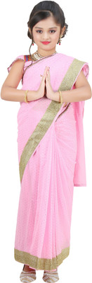 

Bhartiya Paridhan Polka Print Fashion Chiffon Saree(Pink
