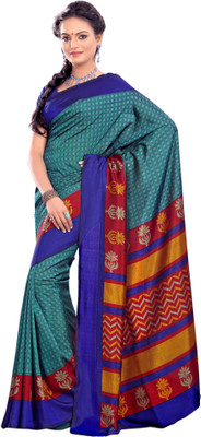 

Sunaina Printed Fashion Art Silk Saree(Multicolor), Green
