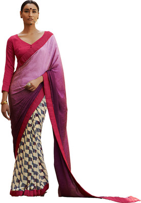 

Ewows Embellished, Floral Print Fashion Satin, Jacquard Saree(Maroon, Beige), Beige;maroon