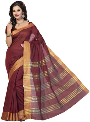 

Rani Saahiba Solid Gadwal Cotton Saree(Brown)
