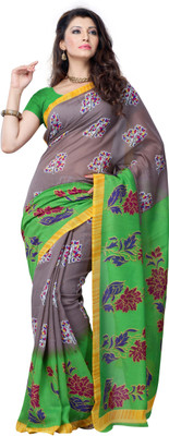

JTInternational Floral Print Fashion Art Silk Saree(Multicolor)