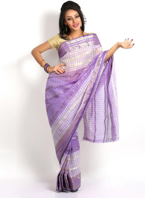 Purabi Woven Tangail Handloom Cotton Saree(Purple)