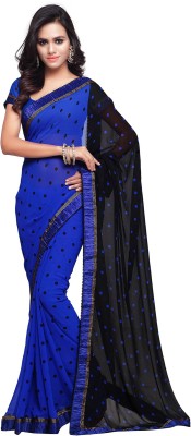 

Sourbh Sarees Polka Print Fashion Georgette Saree(Blue)
