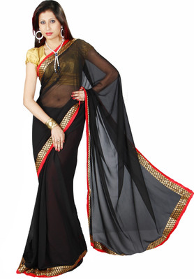 

Anushree Saree Printed Fashion Chanderi Saree(Multicolor), Black