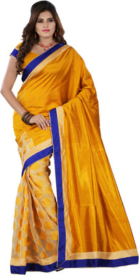

Weavedeal Embellished Banarasi Brocade Saree(Yellow)