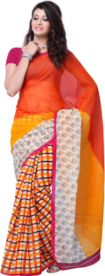 

JTInternational Solid, Checkered, Floral Print Fashion Art Silk Saree(Multicolor)