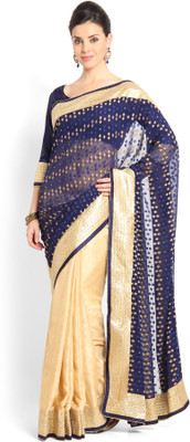 

Soch Self Design Fashion Jacquard Saree(Blue), Dark blue
