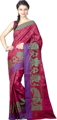 Chandrakala Woven Banarasi Art Silk Saree(Red)