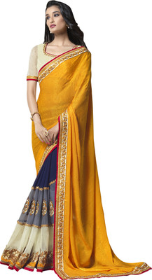 

Saara Self Design Fashion Net Saree(Yellow)