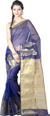 

Chandrakala Woven Banarasi Art Silk Saree(Dark Blue)