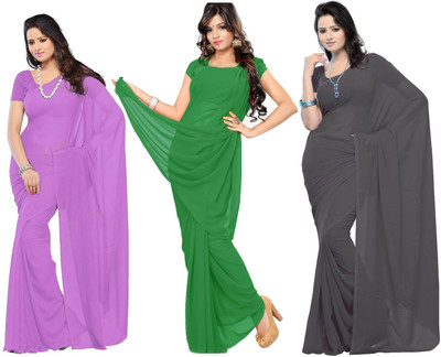 

Multi Retail Solid Bollywood Georgette Saree(Pack of 3, Multicolor)