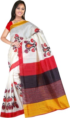 

Khushali Printed Fashion Silk Saree(White, Red, Multicolor), Multicolor;red;white