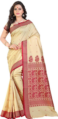 e-Vastram Self Design, Woven Fashion Art Silk Saree(Beige)