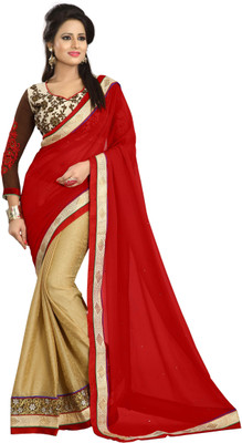 

Dancing Girl Embroidered Bollywood Georgette Saree(Red)