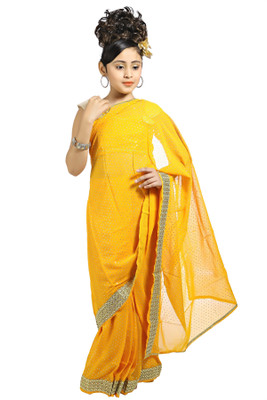 

Bhartiya Paridhan Embellished Fashion Chiffon Saree(Yellow