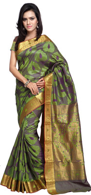 

Varkala Silk Sarees Woven Kanjivaram Saree(Light Green), Pastel green