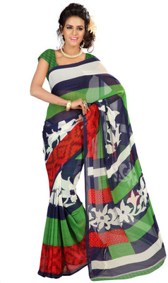 

Indian Wear Online Printed Fashion Georgette Saree(Multicolor), Multicolor53
