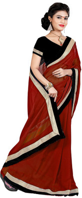

Party Wear Dresses Solid Fashion Chiffon Saree(Maroon)