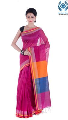 

Tantuja Woven Tangail Silk Saree(Pink)