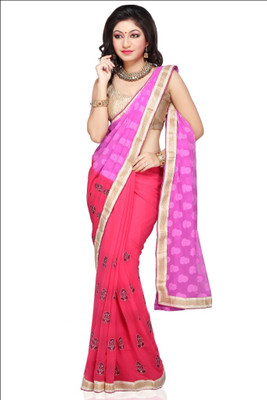 

Chirag Sarees Embroidered Fashion Georgette Saree(Multicolor)