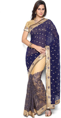 

Soch Embroidered Fashion Georgette Saree(Dark Blue)