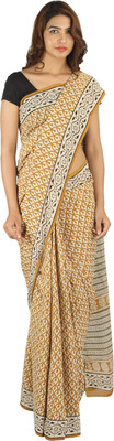 

Khatri Creations Printed Daily Wear Handloom Cotton Saree(Brown)