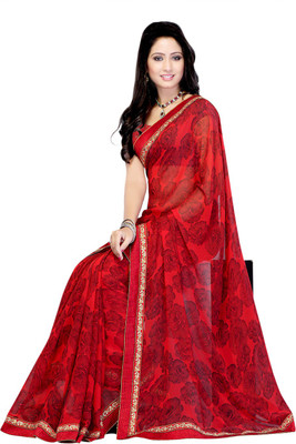 

Suvastram Printed Fashion Georgette Saree(Red)