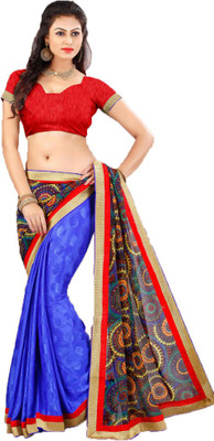

Indian Wear Online Printed Fashion Georgette Saree(Blue)