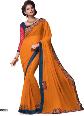 

Ridham Sarees Embroidered Hand Batik Pure Chiffon Saree(Multicolor)