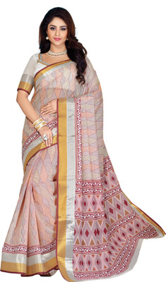 

Taanshi Printed Fashion Cotton Saree(Beige)