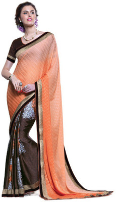 Ridham Sarees Printed Fashion Handloom Satin Saree(Multicolor)