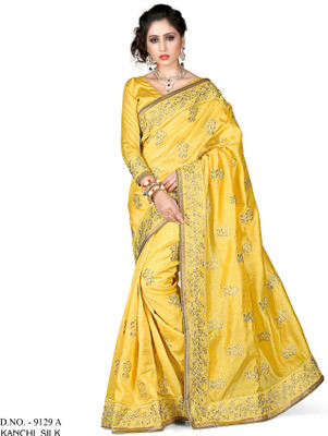 

Brijraj Embellished Fashion Art Silk Saree(Yellow)