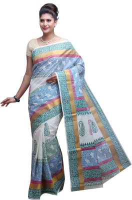 

Fashionkiosks Self Design Balarampuram Cotton Saree(Multicolor), Cream