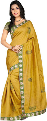 

Aracruz Embellished Bhagalpuri Silk Saree(Green, Pista green