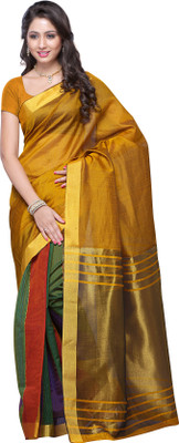 

Mimosa Woven Kanjivaram Handloom Banarasi Silk Saree(Gold)