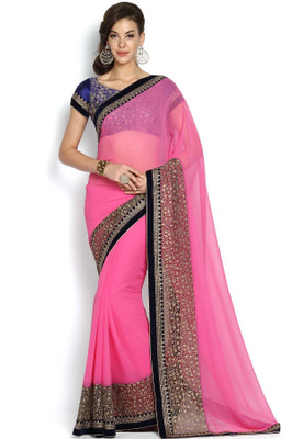 

Soch Embroidered Fashion Georgette Saree(Pink), Light pink