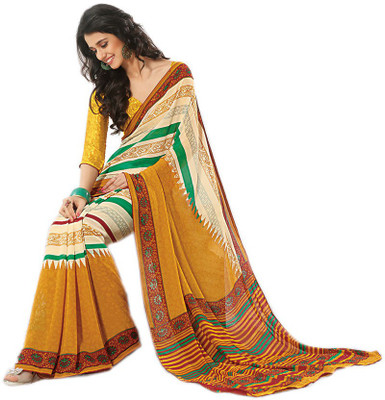 

Party Wear Dresses Printed Fashion Pure Chiffon Saree(Multicolor)