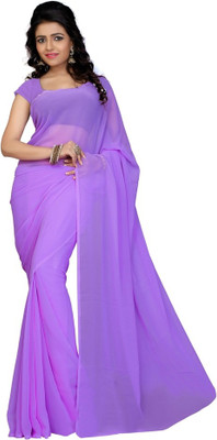 

Surupta Plain Fashion Georgette Saree(Blue), Blue violet
