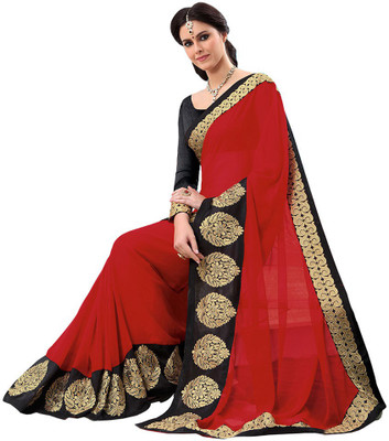 

Indian Wear Online Printed Fashion Pure Chiffon Saree(Multicolor), Multicolor417