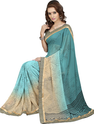 

Khushali Self Design, Printed Fashion Georgette Saree(Light Blue, Beige, Black), Beige;black;light blue