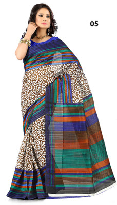 

Helixenterprise Printed Bhagalpuri Handloom Silk Saree(Red), Red;green
