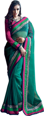 

Valeska Printed Fashion Net Saree(Green)