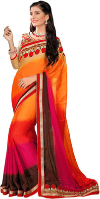 

Jiya Self Design, Embroidered Fashion Georgette, Jacquard Saree(Multicolor)