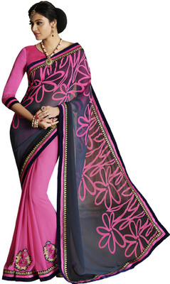 

Desi Butik Embroidered Fashion Georgette, Chiffon Saree(Pink)