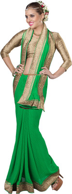 

Lovelylook Embroidered Fashion Georgette Saree(Green)