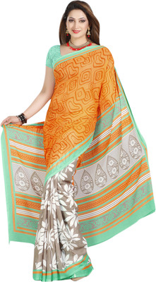 

Saara Geometric Print Daily Wear Georgette Saree(Green, White)