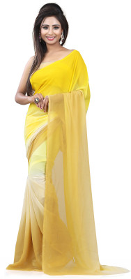

Manthan Solid Daily Wear Georgette Saree(Yellow, Beige)